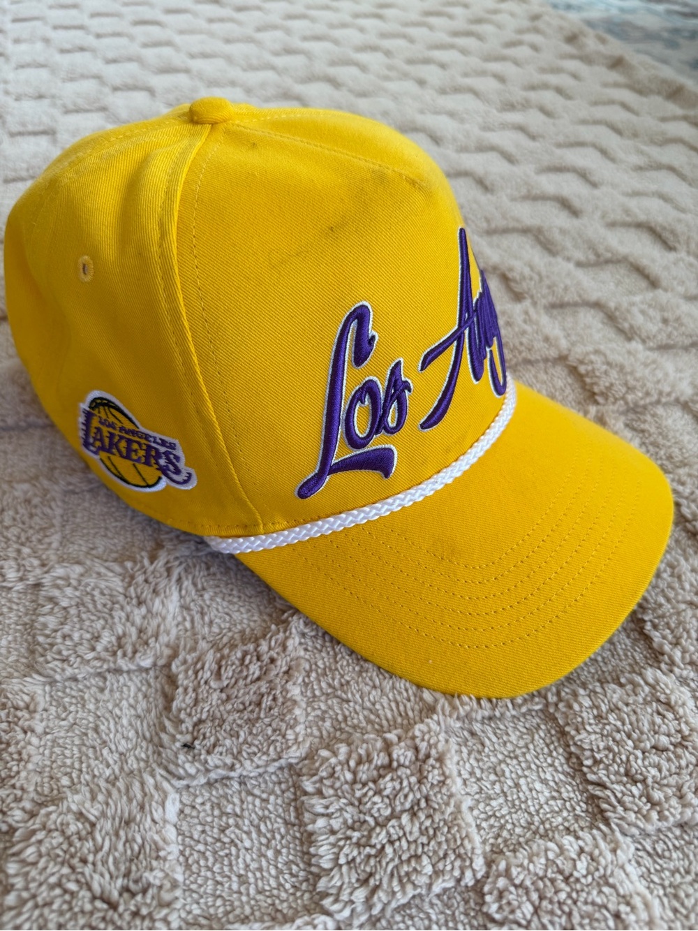 Los Angeles Lakers ’47 Brand Yellow Rope Snapback Hat NBA Purple Logo